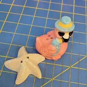 Flamingo Starfish Salt & Pepper Shakers New